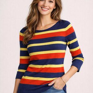 Banana Republic Nautical Stripe Sweater M Preppy Breton Knit Top